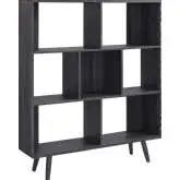 Transmit 7 Shelf Bookcase in Charcoal Gray Wood Grain Finish