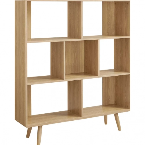Transmit 7 Shelf Bookcase in Oak Wood Grain Finish