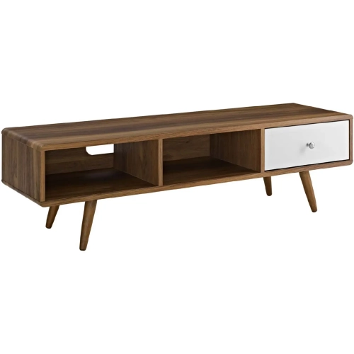 Transmit 55" TV Stand in Walnut Finish & White