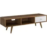 Transmit 55" TV Stand in Walnut Finish & White