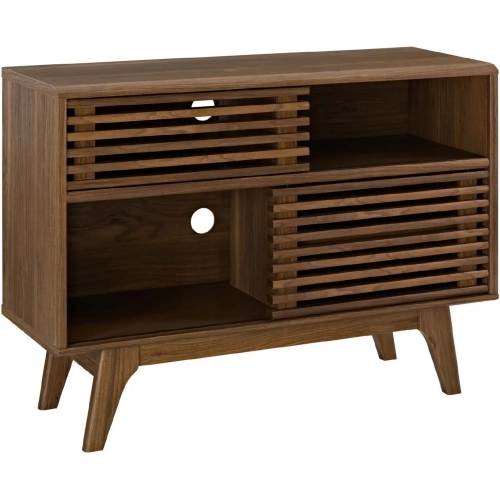 Render Display Stand Cabinet in Walnut Grain Veneer