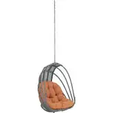 Whisk Outdoor Patio Swing Chair Without Stand in Poly Rattan with Orange Cushion