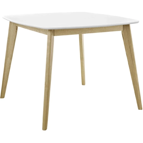 Stratum 40" Dining Table in White on Wood Legs