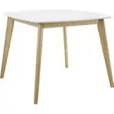 Stratum 40" Dining Table in White on Wood Legs
