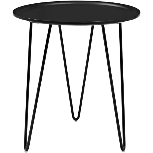 Digress Side Table in Black with Powder Coated Steel Legs