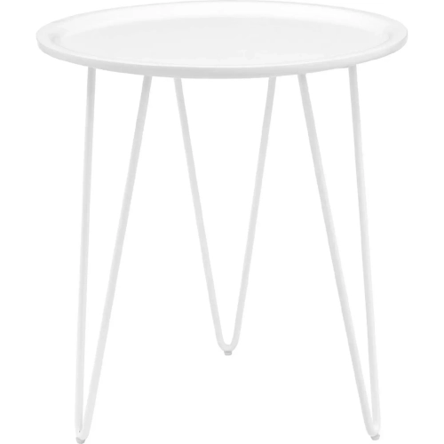 Digress Side Table in White with Powder Coated Steel Legs