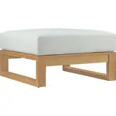 Upland Outdoor Patio Ottoman in Solid Teak