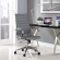 Jive High Back Office Chair in Gray Leatherette on Chrome Base