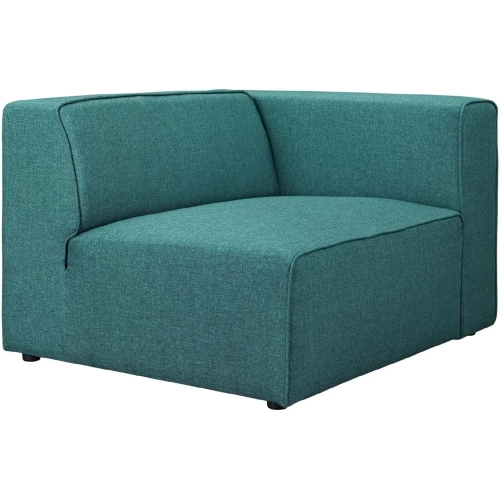 Mingle Modular Sectional Right Arm Chair in Teal Fabric
