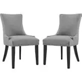 Marquis Dining Chair in Light Gray Fabric with Nailhead (Set of 2)