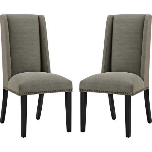 Baron Dining Chair in Granite Fabric with Nailhead (Set of 2)