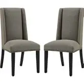 Baron Dining Chair in Granite Fabric with Nailhead (Set of 2)