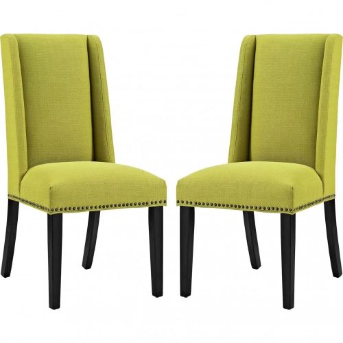 Baron Dining Chair in Wheatgrass Fabric with Nailhead (Set of 2)
