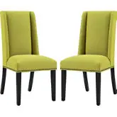 Baron Dining Chair in Wheatgrass Fabric with Nailhead (Set of 2)