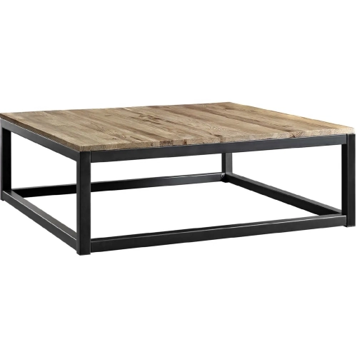 Attune Large Coffee Table in Rustic Pine on Steel Frame