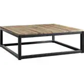 Attune Large Coffee Table in Rustic Pine on Steel Frame