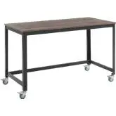 Vivify Computer Office Desk in Grey with Walnut Finish Top