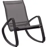 Traveler Rocking Outdoor Sling Chair in Black Aluminum & Mesh