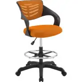 Thrive Drafting Chair in Orange Mesh