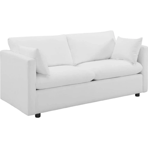 Activate Sofa in White Fabric on Black Legs