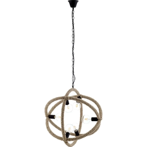 Transpose Pendant Chandelier in Metal & Rope