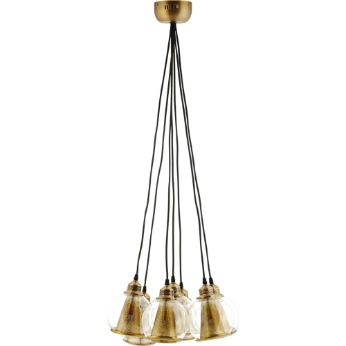 Peak Brass Cone & Glass Globe Cluster Pendant Chandelier