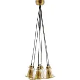 Peak Brass Cone & Glass Globe Cluster Pendant Chandelier