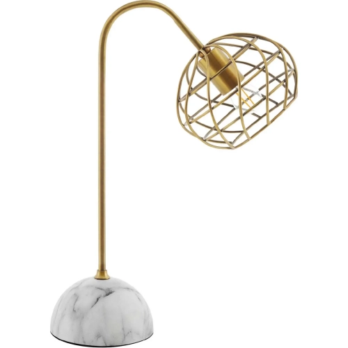 Salient Table Lamp in Brass & White Faux Marble