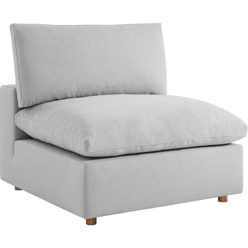Commix Down Overstuffed Armless Chair Sectional Unit in Light Gray Fabric