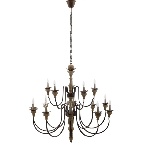 Nobility Ceiling Pendant Light in Distressed Wood & Rope