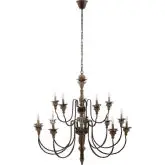 Nobility Ceiling Pendant Light in Distressed Wood & Rope