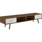 Transmit 70" TV Stand Media Console in Walnut Finish & White