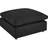 Commix Down Overstuffed Ottoman in Black Fabric