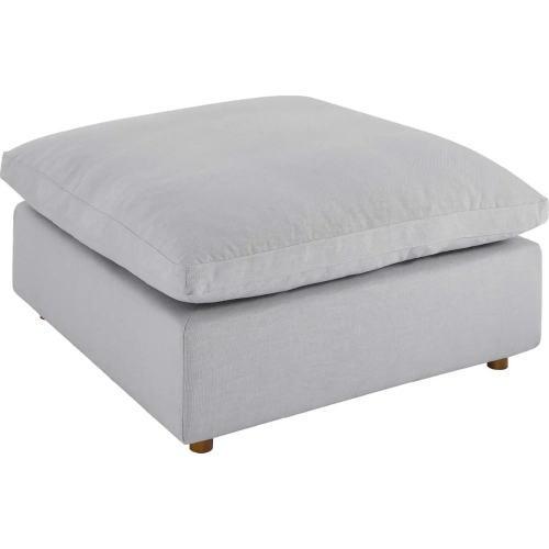Commix Down Overstuffed Ottoman in Light Gray Fabric