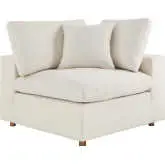 Commix Down Overstuffed Corner Chair Sectional Unit in Light Beige Fabric