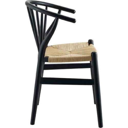 Flourish Spindle Dining Chair in Black Wood with Rope Seat
