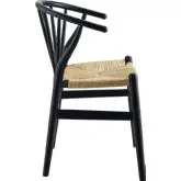 Flourish Spindle Dining Chair in Black Wood with Rope Seat