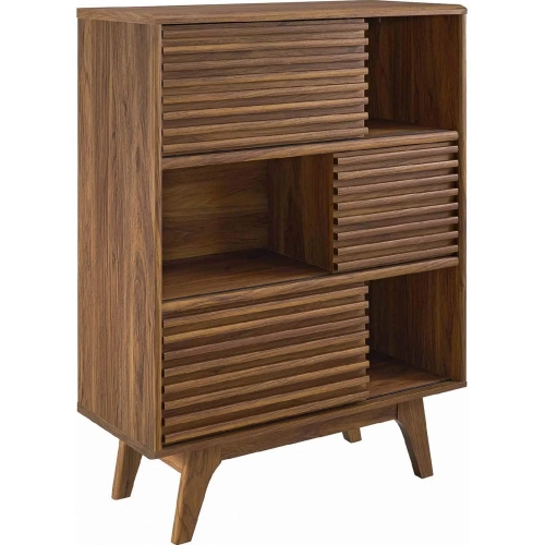 Render Display Storage Cabinet in Walnut Finish