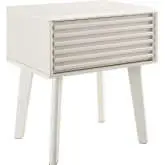 Render End Table in White