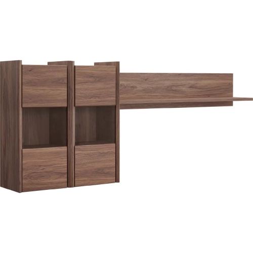 Visionary Wall Mounted Shelving Unit in Walnut Finish