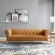 Idyll Chesterfield Sofa in Tufted Tan Leather & Stainless