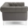 Idyll Chesterfield Loveseat in Tufted Gray Leather & Stainless