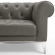 Idyll Chesterfield Loveseat in Tufted Gray Leather & Stainless