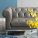 Idyll Chesterfield Loveseat in Tufted Gray Leather & Stainless