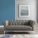 Idyll Chesterfield Loveseat in Tufted Gray Leather & Stainless