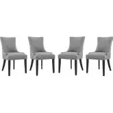 Marquis Dining Chair in Light Gray Fabric with Nailhead (Set of 4)