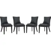 Marquis Dining Chair in Black Leatherette with Nailhead (Set of 4)