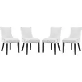 Marquis Dining Chair in White Leatherette with Nailhead (Set of 4)