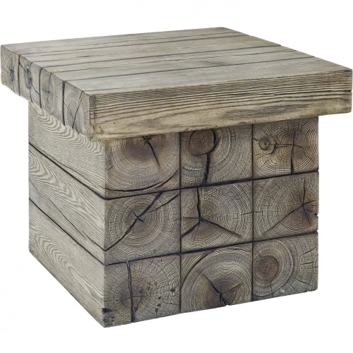 Manteo Outdoor Side Table in Faux Driftwood