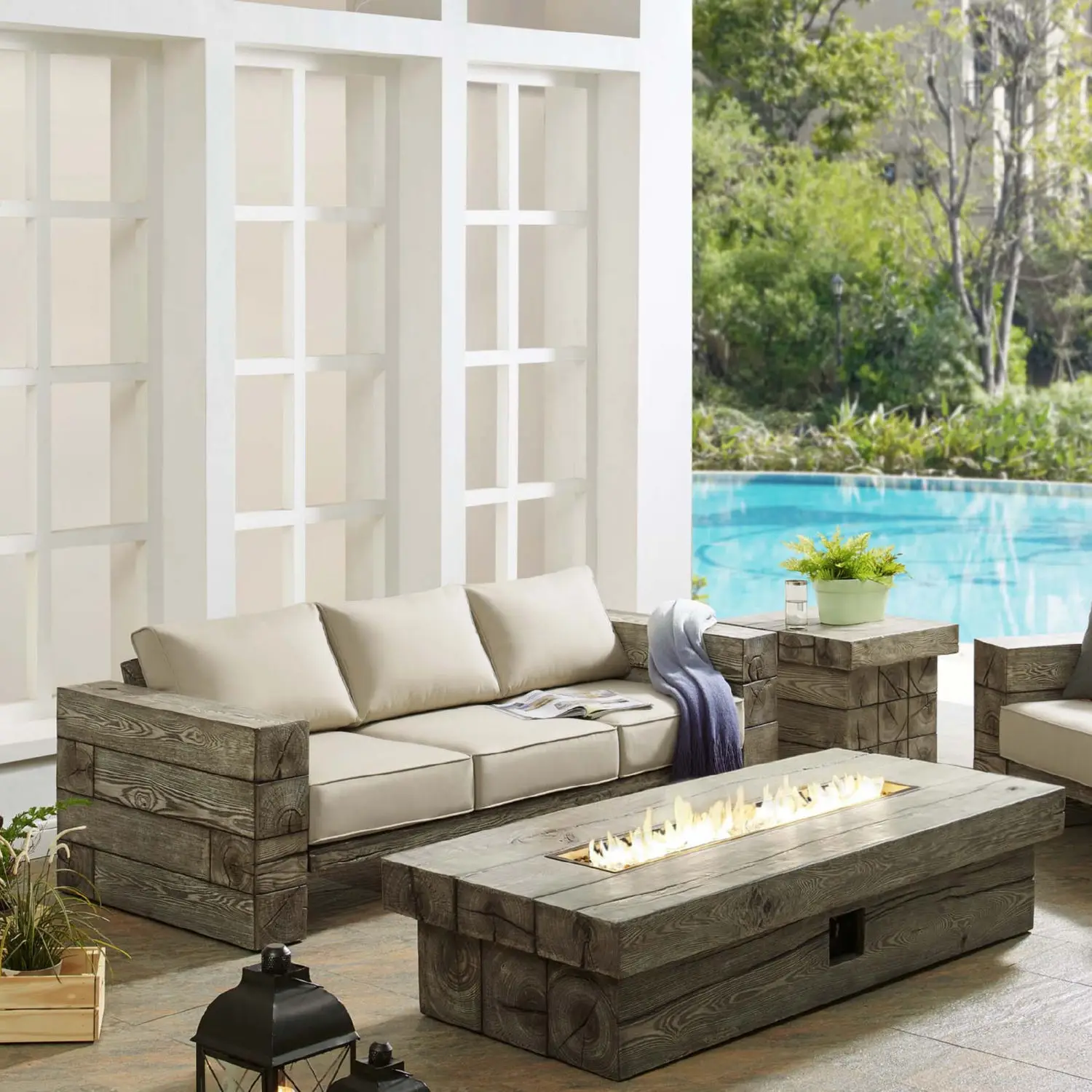 Modway Manteo Sofa and Fire Pit - Thumbnail 3